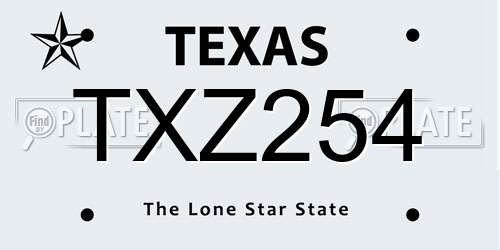TXZ254 Texas License Plate