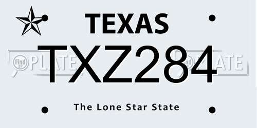 TXZ284 Texas License Plate