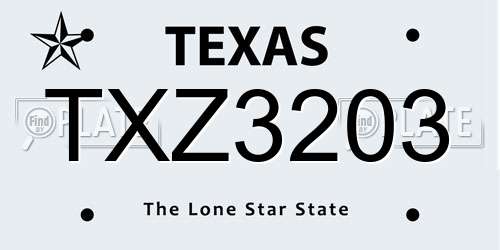 TXZ3203 Texas License Plate