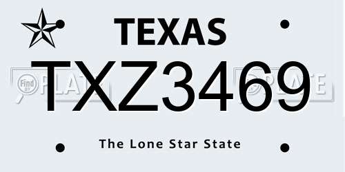 TXZ3469 Texas License Plate