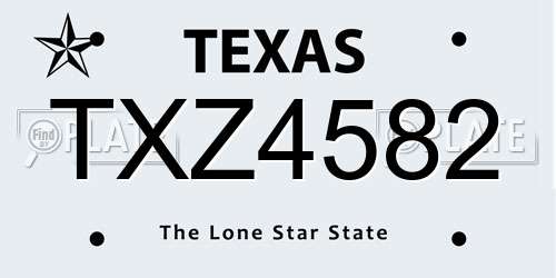 TXZ4582 Texas License Plate