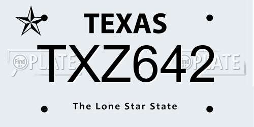 TXZ642 Texas License Plate