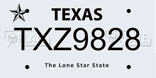 TXZ9828 Texas License Plate