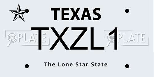 TXZL1 Texas License Plate