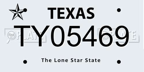 TY05469 Texas License Plate