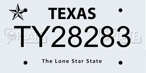 TY28283 Texas License Plate