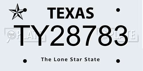 TY28783 Texas License Plate