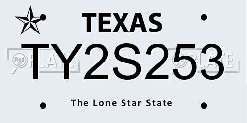 TY2S253 Texas License Plate