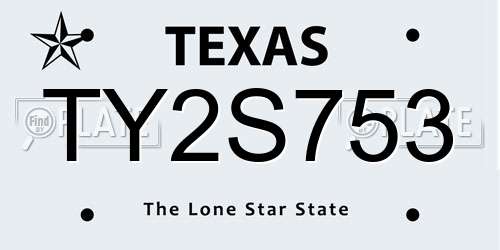 TY2S753 Texas License Plate