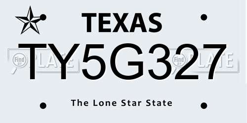 TY5G327 Texas License Plate