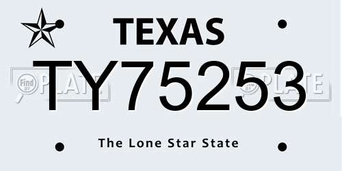 TY75253 Texas License Plate
