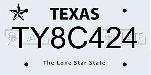 TY8C424 Texas License Plate
