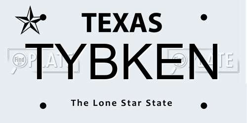 TYBKEN Texas License Plate