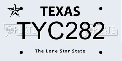 TYC282 Texas License Plate