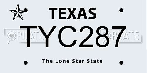 TYC287 Texas License Plate