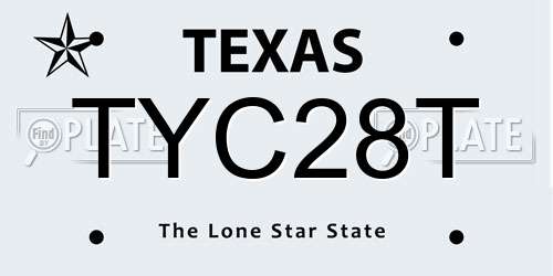 TYC28T Texas License Plate
