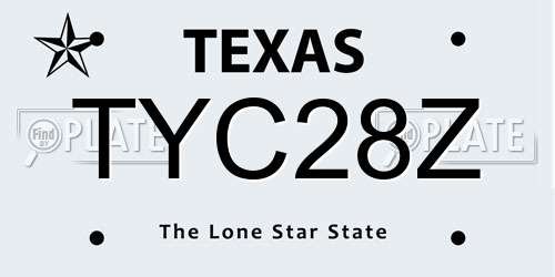 TYC28Z Texas License Plate