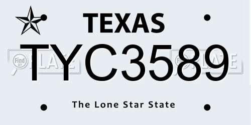 TYC3589 Texas License Plate