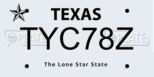 TYC78Z Texas License Plate