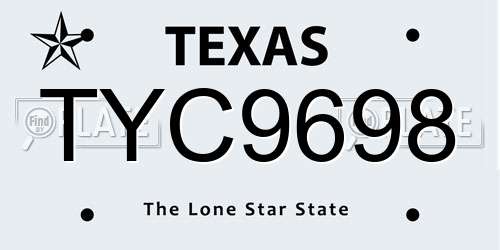 TYC9698 Texas License Plate