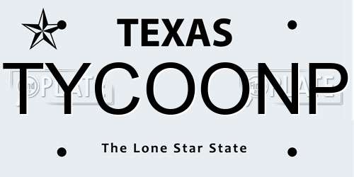 TYCOONP Texas License Plate