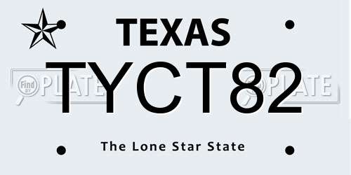 TYCT82 Texas License Plate