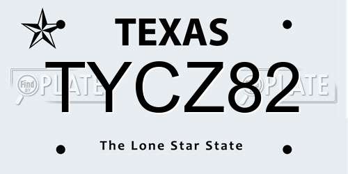 TYCZ82 Texas License Plate