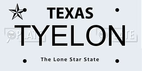 TYELON Texas License Plate