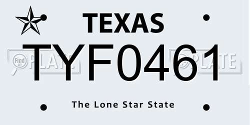 TYF0461 Texas License Plate