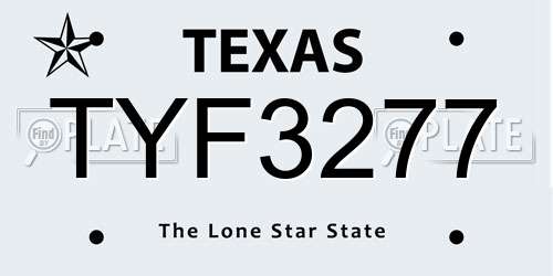 TYF3277 Texas License Plate