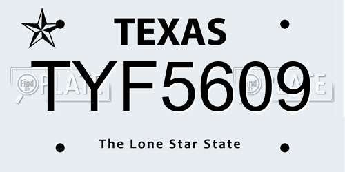 TYF5609 Texas License Plate