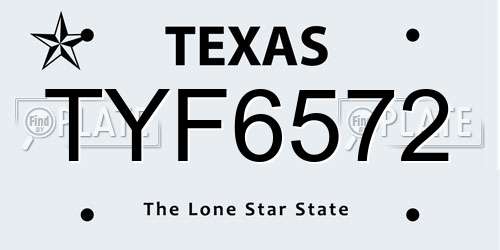 TYF6572 Texas License Plate