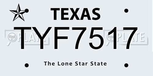 TYF7517 Texas License Plate
