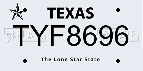TYF8696 Texas License Plate