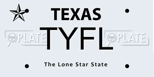 TYFL Texas License Plate