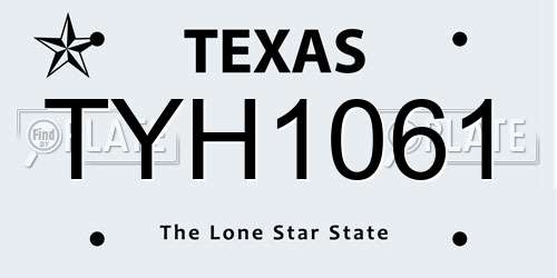 TYH1061 Texas License Plate