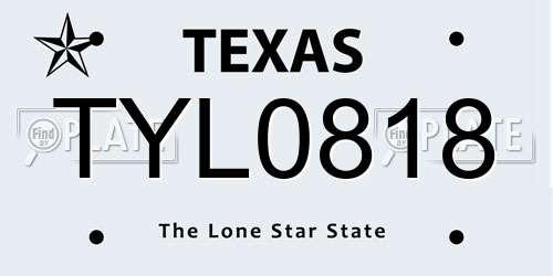 TYL0818 Texas License Plate