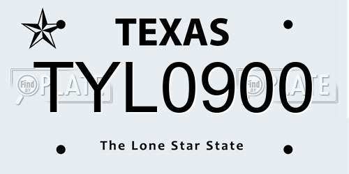 TYL0900 Texas License Plate