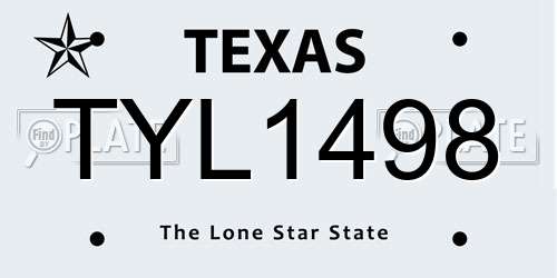 TYL1498 Texas License Plate