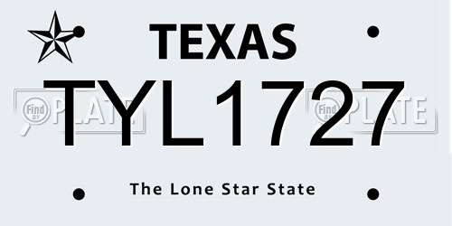 TYL1727 Texas License Plate