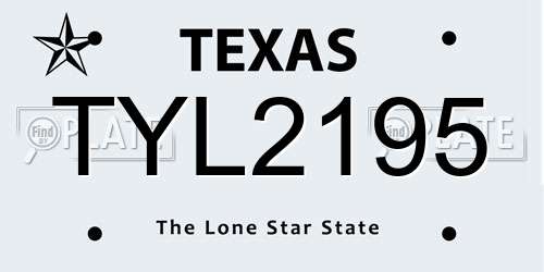 TYL2195 Texas License Plate