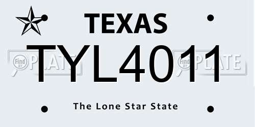 TYL4011 Texas License Plate