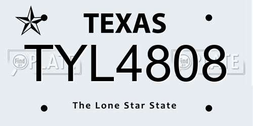 TYL4808 Texas License Plate