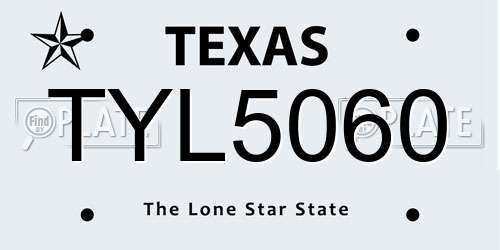 TYL5060 Texas License Plate