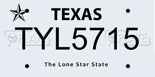 TYL5715 Texas License Plate