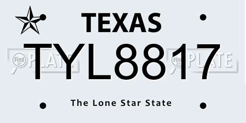 TYL8817 Texas License Plate