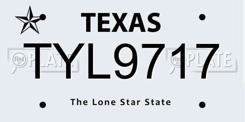 TYL9717 Texas License Plate