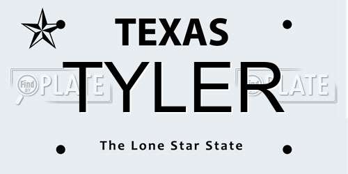 TYLER Texas License Plate