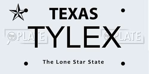 TYLEX Texas License Plate