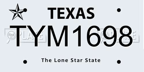 TYM1698 Texas License Plate